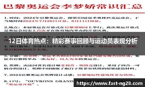 12日体育热点：精彩赛事回顾与运动员表现分析